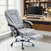 Fauteuil de bureau massant et chauffant, chaise de bureau, hauteur réglable, dossier inclinable, 65x70x111-119cm, gris