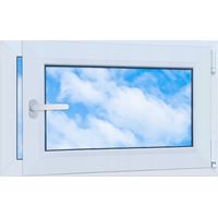 Ventana de PVC blanca 80x50 derecha, nueva 800x500 mm doble acristalamiento oscilobatiente RU