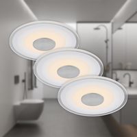LED Einbauleuchte Einbaulampe Badlampe 3er-Set 6W Ø12cm IP44 weiß Briloner