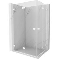 Mexen Lunar-F Duo zusammenklappbare Duschkabine 85 x 80 cm, transparent, weiß - 836-085L-080P-20-00