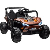Voiture électrique enfant buggy marron 2.4Ghz télécommande 2 moteurs 103x69x59Hcm véhicule ludique