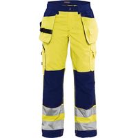 Pantaloni da lavoro alta visibilità donna 7156 - Giallo fluorescente/Blu navy XL - FR(46) - SE(C44) - Norme