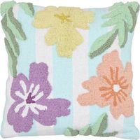 Coussin Fleurs sauvages 45x45cm vert - Atmosphera créateur d'intérieur