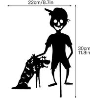 Petit Art Décor Noir Métal Effrayant Enfants Silhouettes Art Décor Jardin Plancher Insert Arrière-cour Pelouse Piquet