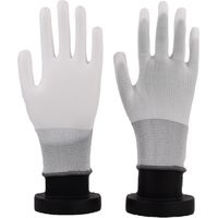 Gants de sécurité en nylon à 13 aiguilles, paume enduite de PU, antidérapants et résistants à l'usure, bord gris, taille L/9