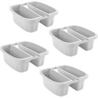 Klunia 40 - set di 4 balconiere doppie da 40cm con agganci regolabili e riserva d'acqua Bianco