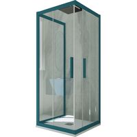 Mampara de ducha 3 lados pvc 90x100x90 corredera Verde Night Watch Kolors Trio