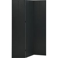 Cloison de séparation à 3 panneaux Pliable, Paravent sur Pied, Séparation de pièce Noir 120x180 cm Acier GHJ39801
