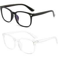 Lunette Anti Lumiere Bleue,2 PCS Lunette Lumière Bleue Lunettes Anti-lumière Bleue Femmes Hommes Anti UV Lunettes Légères pour Ordinateur Lunettes Anti-éblouissement Noir Blanc