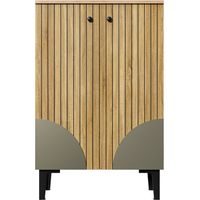 PLACARD MULTIFONCTIONNEL POUR CHAUSSURES MDF Particle Board PVC Naturel 60.00 x 32.00 x 94.00 cm