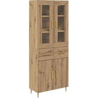 Aparador alto 2 pcs Roble artesanal Madera de ingeniería vidaXL