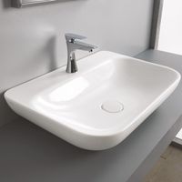Lavabo d'Appoggio o Sospeso DIVA 18 - 65x46xH18 cm - Senza Foro Troppopieno