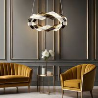 LED Hängeleuchte Pendelleuchte Wohnzimmerlampe Rauchoptik Chrom Metall D 40 cm
