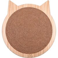 Cat Shaped Scratching Mat for Cats Kittens Wall Mounted Sisal Scratching Board with Strong Suction Cup Solid Wood Cat Toy Furniture