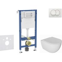 Geberit Duofix - Set Vorwandelement, WC Oudee mit Softclose-Sitz und Delta-Betätigungsplatte, weiß SANI11CA3136B