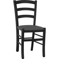 Sedia da sala da pranzo in legno venezia nero sedile imbottito grigio antracite