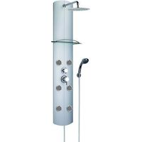 Valentin – Colonne de douche thermostatique mécanique – Pomme haute inox Ø 250 mm – Flexible 1,75 m – 3 jets anti-calcaire – Corps aluminium anodisé