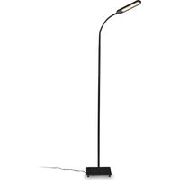 Lampadaire noir salon LED 6,5W, luminosité réglable tête flexible choix de lumière fonction TOUCH lampadaire moderne chambre bureau