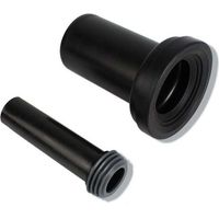 Raccord d’évacuation pour WC suspendus – Kit complet avec manchons ajustables en PVC rigide, 110 mm, livré avec fixations