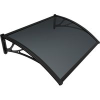 Vounot – Marquise auvent de porte 100x80cm – Polycarbonate 6mm résistant aux chocs – Cadre en PPO renforcé – Protection UV et intempéries