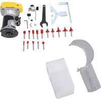 Défonceuse sans fil compacte, 5 vitesses variables, rechargeable, pour le travail du bois, base fixe, sans balais.