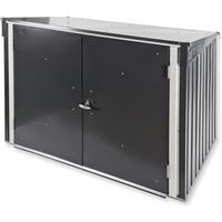 Duramax – Cache-poubelle métallique 2 x 240 litres – Habillage en tôle trapézoïdale – Résistant aux intempéries – Dimensions 154 x 97 x 115 cm