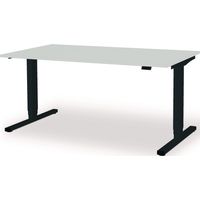 Bureau à levier H650-1250xL1600xP800mm gris anthracite/gris clair électr.MAUSER