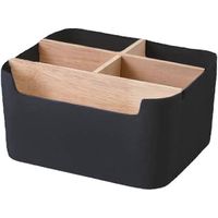 Fernbedienungshalter, Make-up-Organizer, Schreibtisch-Organizer für Fernbedienungen, Nachttisch-Utensilien-square Black