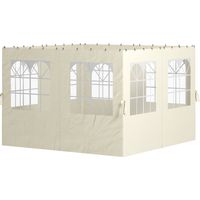 Parede latérale de substitution pour pergola 3x3 m protection UV fenêtre transparente rideau réglable crème 300x300 cm