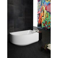 Pack baignoire asymétrique 160x100 cm – Tablier en acrylique – Hauteur 58.5 cm – Capacité 243 L – Pieds réglables jusqu'à 15 cm – Glass