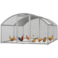 Wolketon Enclos poulailler dôme,Parc 3 x 4x 2m,Blanc
