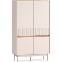 Armoire basse 4 portes Connie Cachemire et Bois