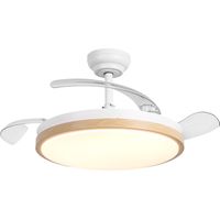 Parrot Uncle Deckenventilator mit LED und ausfahrbaren Flügeln, 106 cm, 36 W DC-Motor, 6 Geschwindigkeiten, Sommer-/Winterfunktion, Fernbedienung, Weiß in Holzoptik