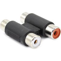 Adaptador audio 2x RCA hembra Negro