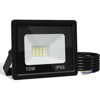 Jiubiaz Proiettore LED, faretto LED per esterni IP66, angolo di emissione 120°, 10W 1 pezzo, luce da lavoro bianco caldo 3000K