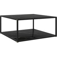 Tavolino da Salotto Nero 80x80x35 cm in Vetro Temperato vidaXL