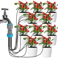 Système d'irrigation goutte à goutte 160cm – Kit automatique à connexion rapide avec 10 têtes d'égouttement – Équipement DIY pour jardin, serres et arrosage