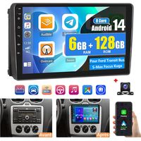 Autoradio GPS Android 14 9" DAB+ 6+128 Go pour Ford Transit, Bus, S-Max, Focus, Kuga, 4G, navigation GPS et Wi-Fi - 6+128G CAM