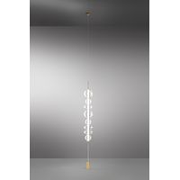 Lampadaire Led Série 8165 En Or Brossé, Structure En Métal Et Verre Borosilicaté Transparent, Hauteur Réglable, 37W, 3000K - Par Perenz Illuminazione
