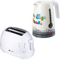 Kettle Kleine drahtlose Dej. 1.7l + Toaster Schwarz Pear BGP105