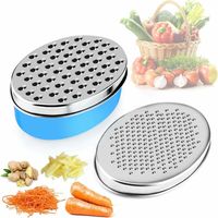 Râpe à Fromage avec récipient pour Aliments et Couvercle Hachoir de légumes aux Fruits (Bleu)