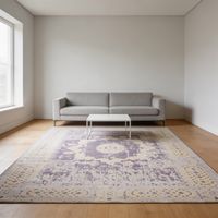 Tapis vintage Lagune - Tapis vintage - 240x170cm, Rectangular - 100% Viscose - Tufté main - Argent