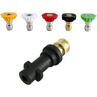 Pressure Washer Adapter, To 6.35mm Quick Connect For Karcher K2-k7, With 5 Pressure Washer Nozzle Tips, Multiple Degree, 2.5 Gpm