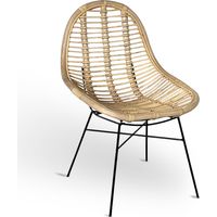 Sillón Betty en madera de bambú real con patas de hierro pintado
