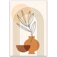 Tableau vase minimaliste terracotta