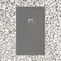 DUSCHWANNE 170X80 cm GRAU Vulcano Line MAX Aus Harz und Marmorpulver Mit freiem Abfluss - FRASCIO