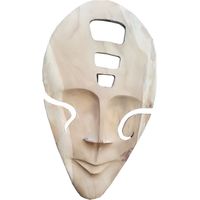 Teakholz Maske Skulptur ca. 20 x 38 x 5 cm Holzmaske