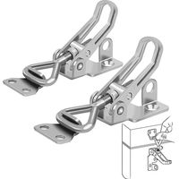 Chiusura a leva in metallo, 2 pezzi, chiusura a leva, antiruggine, fissaggio robusto, chiusura a morsetto, per mettere in sicurezza e serrare valigie, armadi e porte