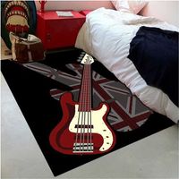 Tapis enfant tissé 235x320 noir rectangle LYN49 GUITARD