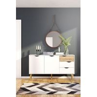 Credenza 2 ante, 3 cassetti bianco e rovere decorativo L147,2 cm - BILLUND